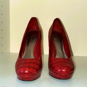 Red snake print Heels